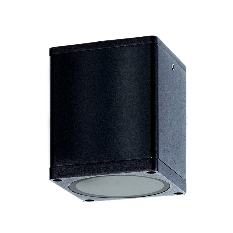 GU10 SQUARE CEILING LUMINAIRE 230V AC BLACK IP65 GU10 MAX.35W