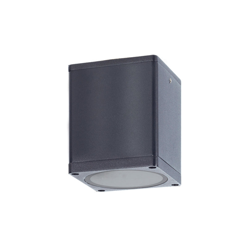 ^GU10  SQUARE CEILING LUMINAIRE 230V AC DARK GREY IP65 GU10 MAX.35W