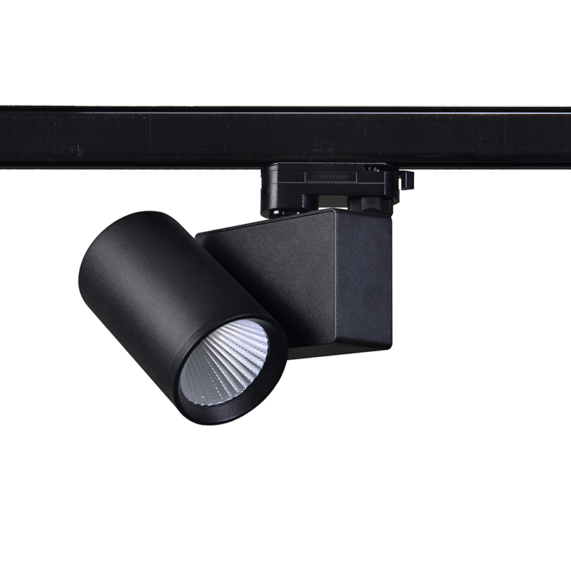 SAND BLACK LED TRACK LUMINAIRE 20W 4000K 3-PHASE 38° 2400LM 230V AC Ra80 5YRS