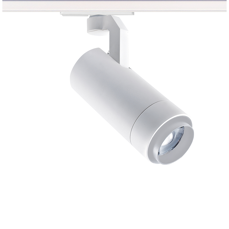 SAND WHITE LED ZOOMABLE TRACK LUMINAIRE 15W 3000K 1-PHASE 20-50° 1450LM MAX. 230V AC Ra80 5YRS