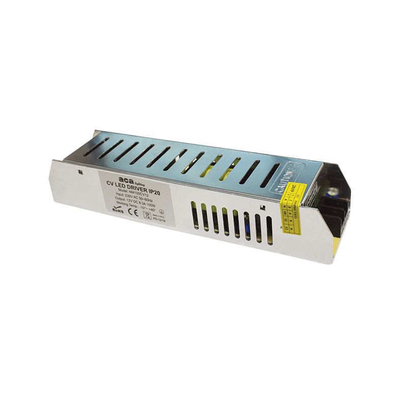 METAL CV LED DRIVER 100W 230V AC-12V DC 8.3A IP20 WITH TERMINAL