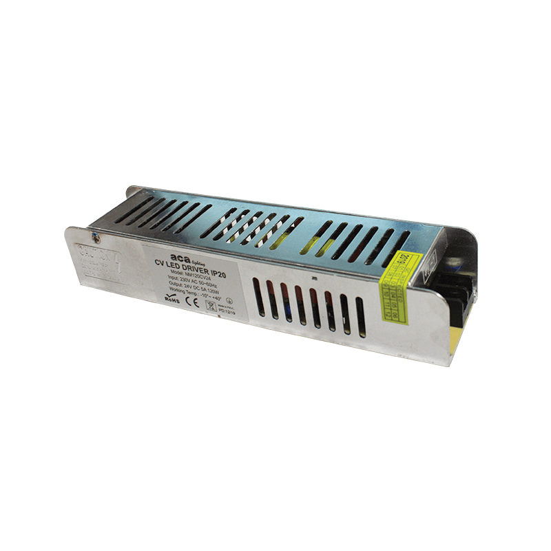 METAL CV LED DRIVER 120W 230V AC-24V DC 5A IP20 WITH TERMINAL
