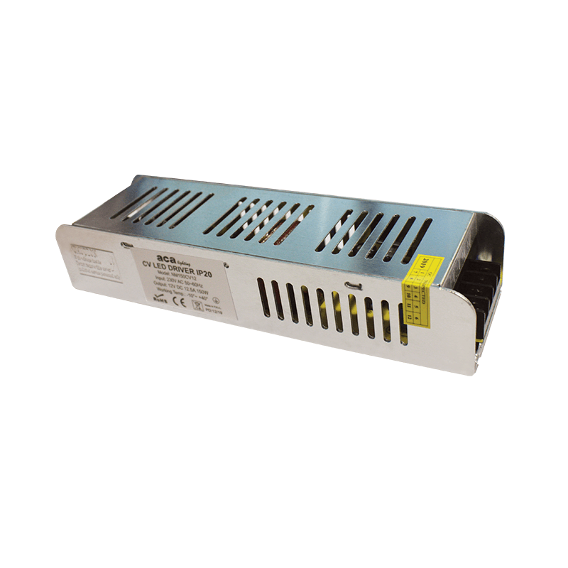 METAL CV LED DRIVER 150W 230V AC-12V DC 12.5A IP20 WITH TERMINAL
