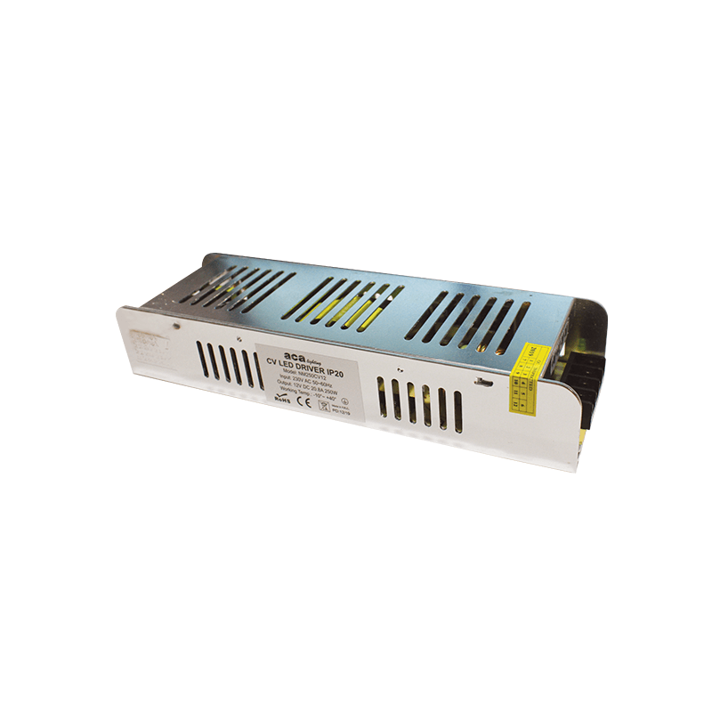 METAL CV LED DRIVER 250W 230V AC-12V DC 20.8A IP20 WITH TERMINAL