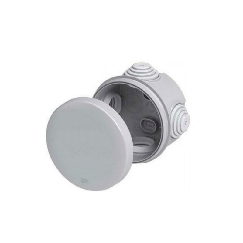 ^Φ80mmx40mm ΚΥΤΙΟ ΔΙΑΚΛΑΔΩΣΗΣ ΚΑΛΩΔΙΩΝ ΣΤΡΟΓΓΥΛΟ ΓΚΡΙ 4 ΔΙΟΔΩΝ IP55