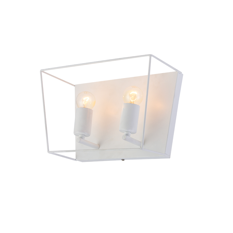 NETTO ΕΠΙΤΟΙΧΙΟ Φ/Σ 2ΧΕ27 ΛΕΥΚΟ ΜΕΤΑΛΛΙΚΟ ΑΣΥΜΜΕΤΡΟ 30Χ15,5ΧΗ20CM PISSARO