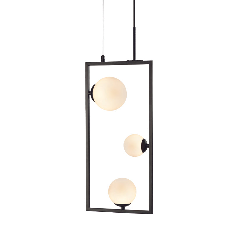 ^NETTO ΚΡΕΜΑΣΤΟ Φ/Σ 3xG9 QUADRO ΜΑΥΡΟ ΜΕΤ/ΚΟ +ΛΕΥΚΟ ΓΥΑΛΙ 25Χ12Χ120CM