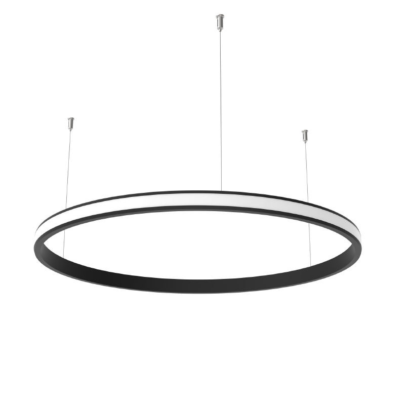 ORIO BLACK ALUMINUM PROFILE WITH OPAL PC DIFFUSER OUTWARD Φ900