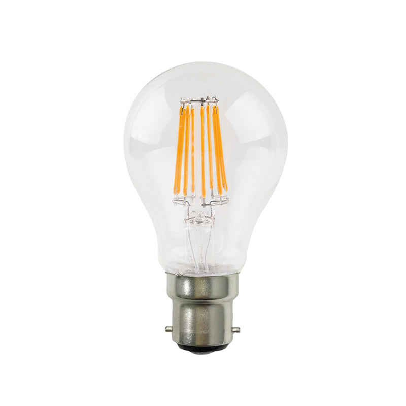 LED FILAMENT B22 A60 8W 6500K 230V AC 915LM RA80 30000H 360°