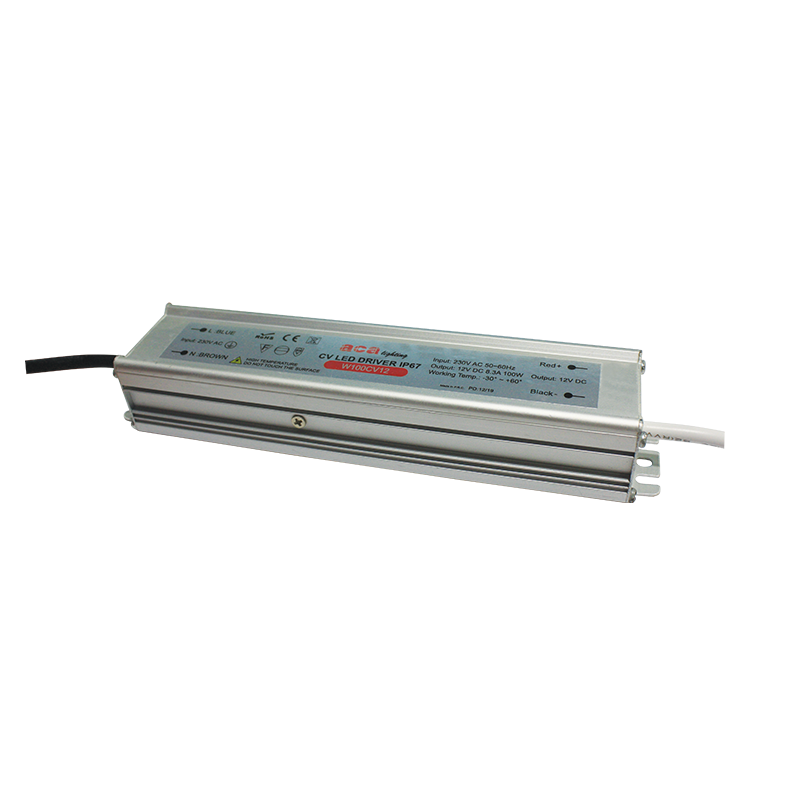 METAL CV LED DRIVER 100W 230V AC-12V DC 8.3A IP67 WITH CABLES