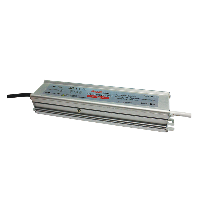 METAL CV LED DRIVER 100W 230V AC-24V DC 4.2A IP67 WITH CABLES