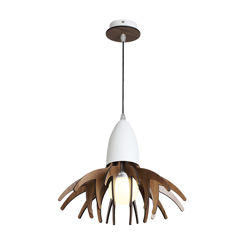 NETTO ΚΡΕΜΑΣ Φ/Σ 1ΧE27 ΑΠΟΧΡ.ΣΚΟΥΡ ΞΥΛΟΥ MDF+ΛΕΥΚΟ ΜΕΤΑΛ Φ35XH80CM ALPS