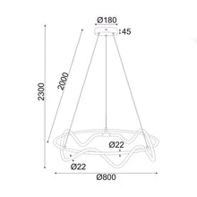 Φόρτωση εικόνας στο εργαλείο προβολής Συλλογής, ^ΚΡΕΜΑΣΤΟ Φ/Σ LED 60W 3000K 3400LM KYMA ΜΑΥΡΟ ΜΕΤ/ΚΟ IP20 D80XH230CM
