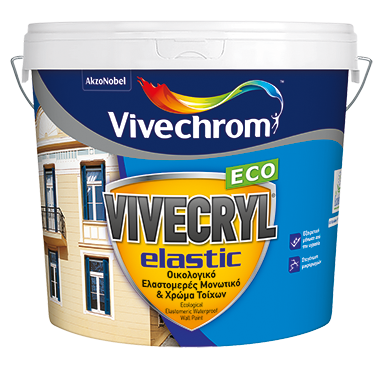 VIVECRYL ELASTIC ECO Οικολογικό Ελαστομερές Μονωτικό & Χρώμα Τοίχων Λευκό